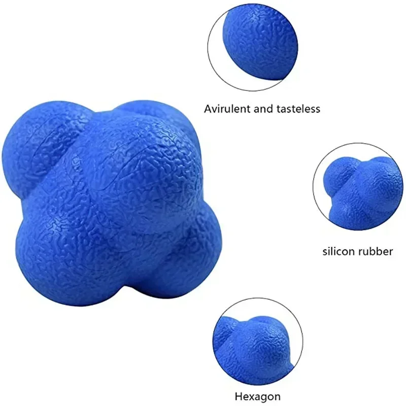 High Density Silicon Rubber Hexagonal Reaction Ball Agility Coordination Reflex Exercise Sports Fitness Training Ball 7cm thumbnail 2