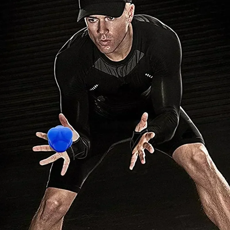 High Density Silicon Rubber Hexagonal Reaction Ball Agility Coordination Reflex Exercise Sports Fitness Training Ball 7cm thumbnail 6