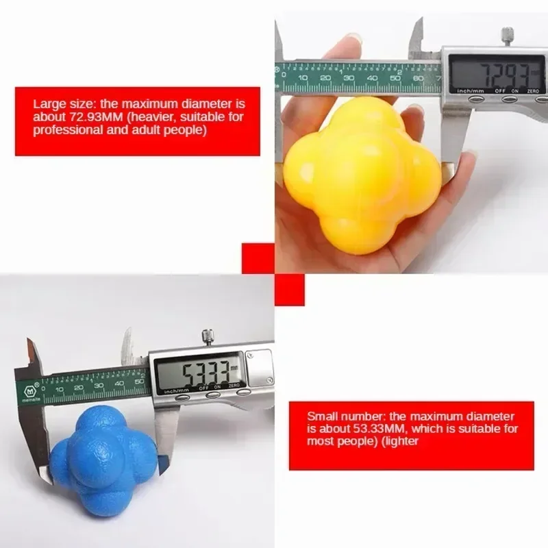 High Density Silicon Rubber Hexagonal Reaction Ball Agility Coordination Reflex Exercise Sports Fitness Training Ball 7cm thumbnail 4