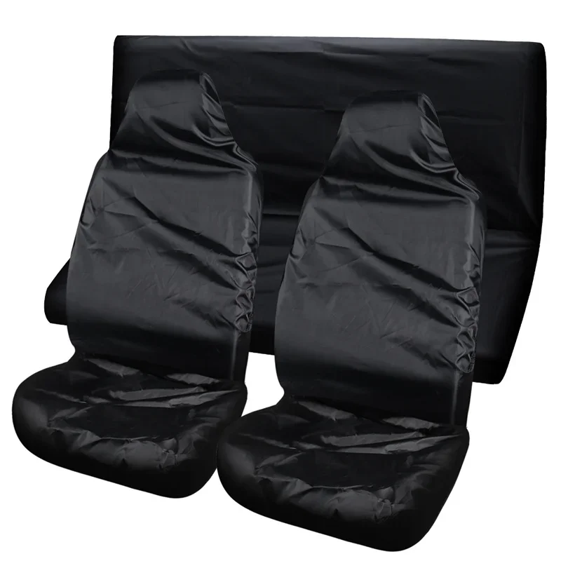 Universal Black Car Seat Cover Front and Rear Polyester Waterproof Anti-fouling Car Protective Seat Cover Interior Seat Supplies thumbnail 6