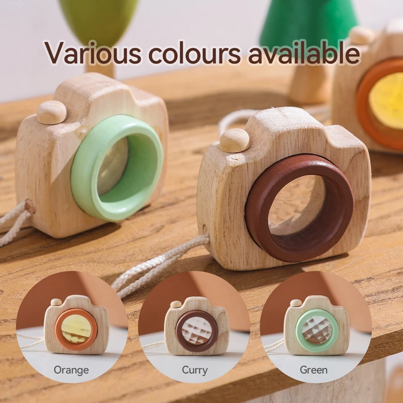 Montessori Baby Toys Education Wooden Blocks Toys for Kids Montessori Education Building Blocks Children Mini Camera Wooden Toys thumbnail 5