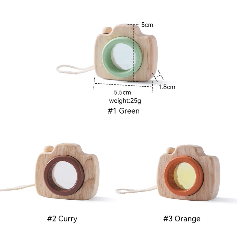 Montessori Baby Toys Education Wooden Blocks Toys for Kids Montessori Education Building Blocks Children Mini Camera Wooden Toys thumbnail 6