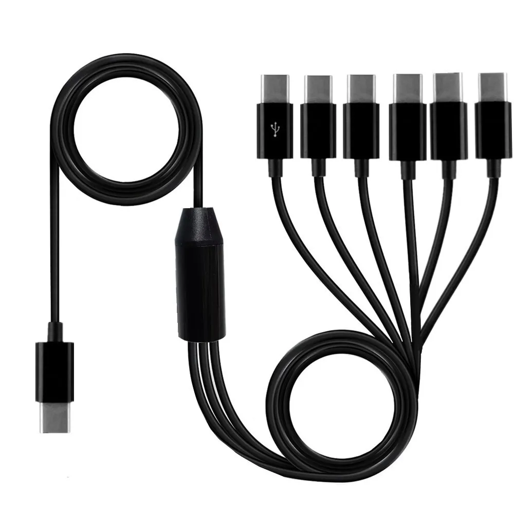 USB 2.0 Type  type-c  to 2/3/4/6 type-c Male Splitter Y Data Sync and Charge Connector Adapter Cable 0.5m/1.5m/2m thumbnail 2
