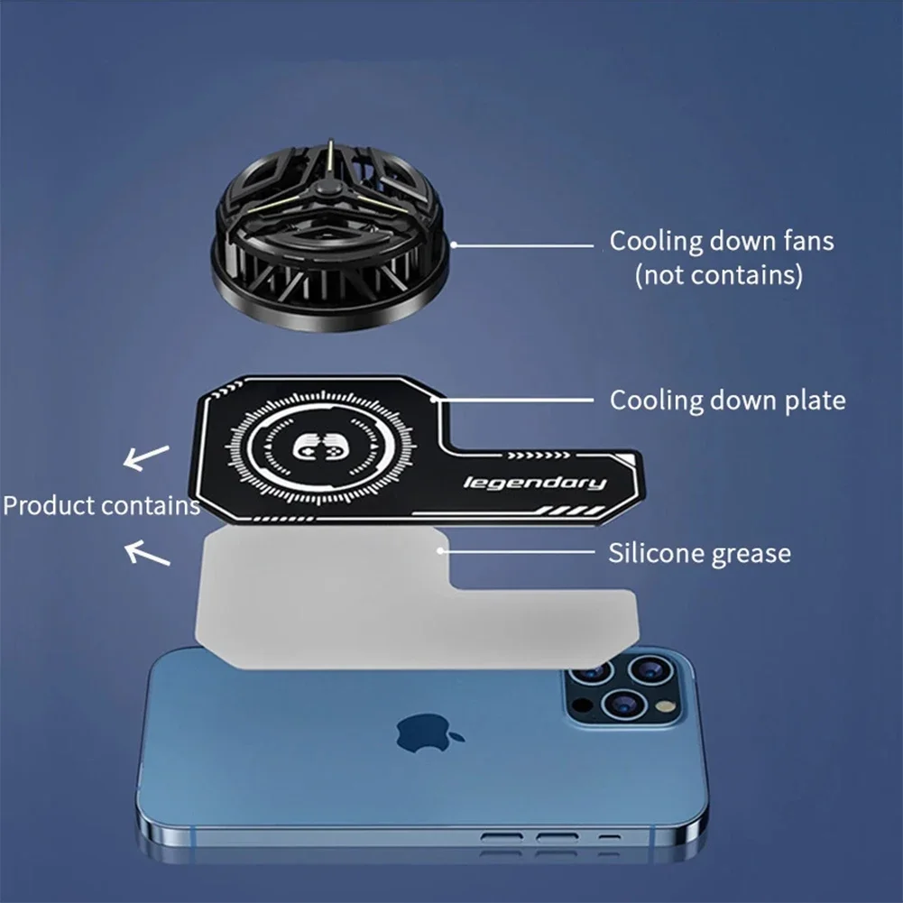 Cell Phone Cooler Plate Radiator Magnetic Radiating Sticker for Game Cooling Fans Heat Sink For IPhone/Samsung/Xiaomi thumbnail 4