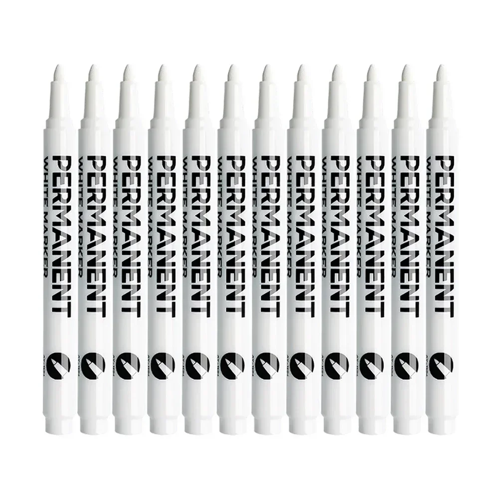 1/12Pcs Oily White Marker Pen Graffiti Pens Waterproof Permanent Gel Pencil Tire Painting Notebook Tyre Tread Environmental Pen thumbnail 2