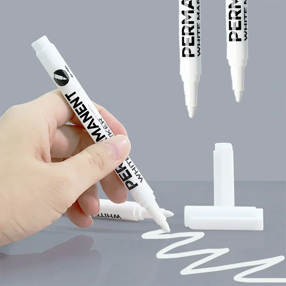 1/12Pcs Oily White Marker Pen Graffiti Pens Waterproof Permanent Gel Pencil Tire Painting Notebook Tyre Tread Environmental Pen thumbnail 6