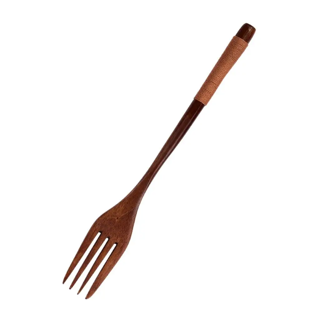 New Wooden Spoon Wooden Fork Utensil Cereal Fork Kitchen Accessories Kitchen Spoon Fork Dinnerware Cutlery Rice Soups Spoon thumbnail 5