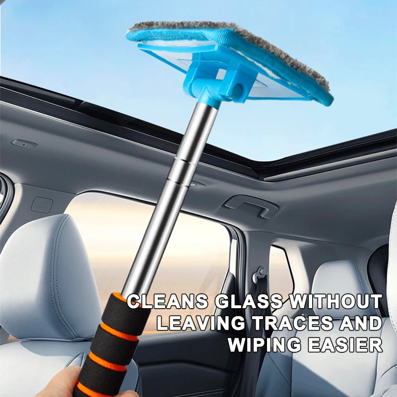 SEAMETAL Car Windshield Cleaning Brush Window Glass Clean Wiper Scalable Long Handle Scratch-Free Soft Wash Cloth Washing Tool thumbnail 3