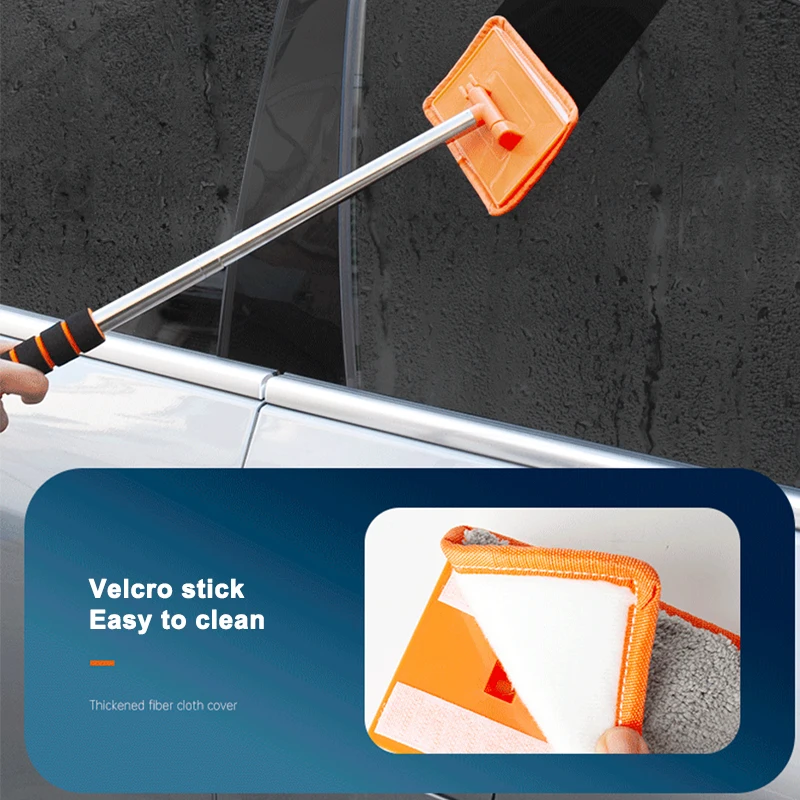 SEAMETAL Car Windshield Cleaning Brush Window Glass Clean Wiper Scalable Long Handle Scratch-Free Soft Wash Cloth Washing Tool thumbnail 2