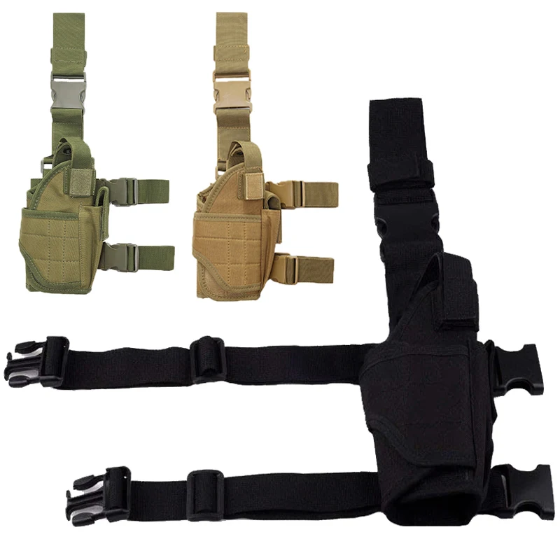 Tactical Accessories Nylon Holster Hunting Airsoft Pistol Gun Drop Leg Holster Pouch Adjustable Belt Holster For Universal Gun