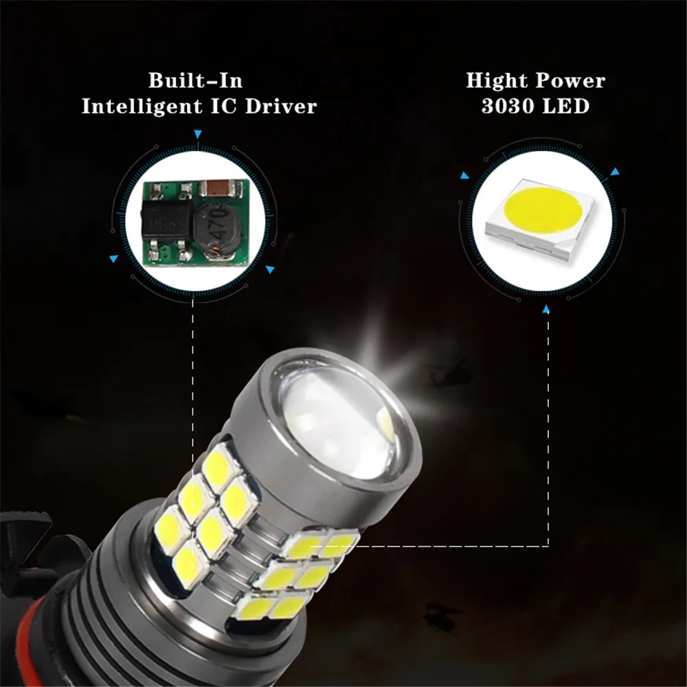 2PCS LED Car Front Fog Light Bulbs Lamps 2504 PSX24W 12276 Accessories For Chevrolet Captiva 2012 2013 214 2015 2016 2017 thumbnail 6