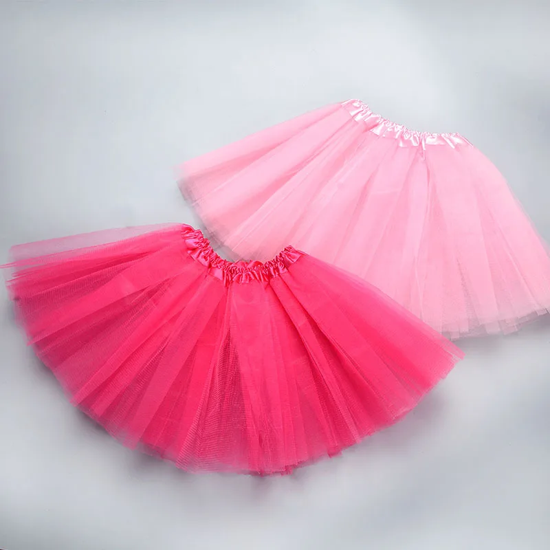 Girl Elastic Ballet Dancewear Tutus Mini Skirt For Birthday Party Dance 3 Layer Tulle Tutu Skirt for Kids Princess 2-8Y Girls thumbnail 3