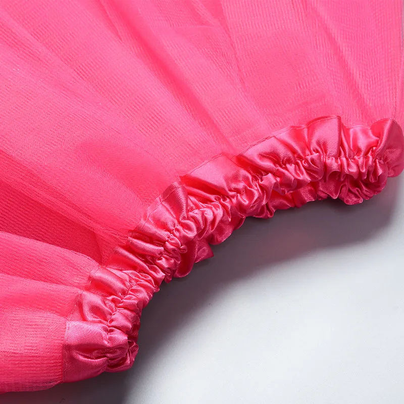 Girl Elastic Ballet Dancewear Tutus Mini Skirt For Birthday Party Dance 3 Layer Tulle Tutu Skirt for Kids Princess 2-8Y Girls thumbnail 5