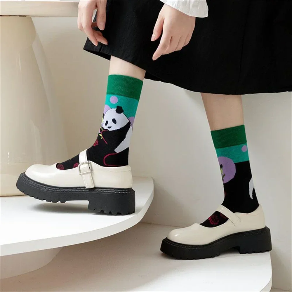 Panda socks for women, fashion, cartoon, skateboard, hipster, streetwear, dance, sport, happy, new, free download thumbnail 6