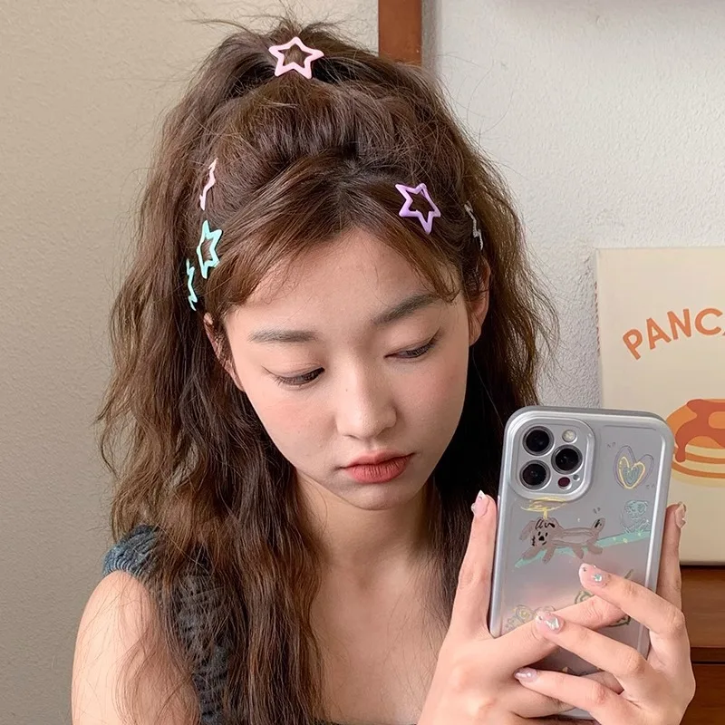 10/50pcs Colorful Kawaii Star Barrettes Y2K Sweet Girls BB Solid Star Hairclips Metal Snap Clip Headdress Hair Jewelry Gifts thumbnail 6