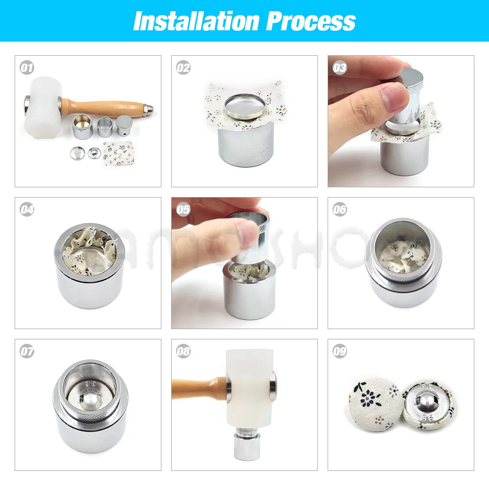 20L-60L Fabric Covered Button Mold Press Die Convenient Mould Tool Assembly For Round Bread Shape Button Fabric Accessories DIY thumbnail 6
