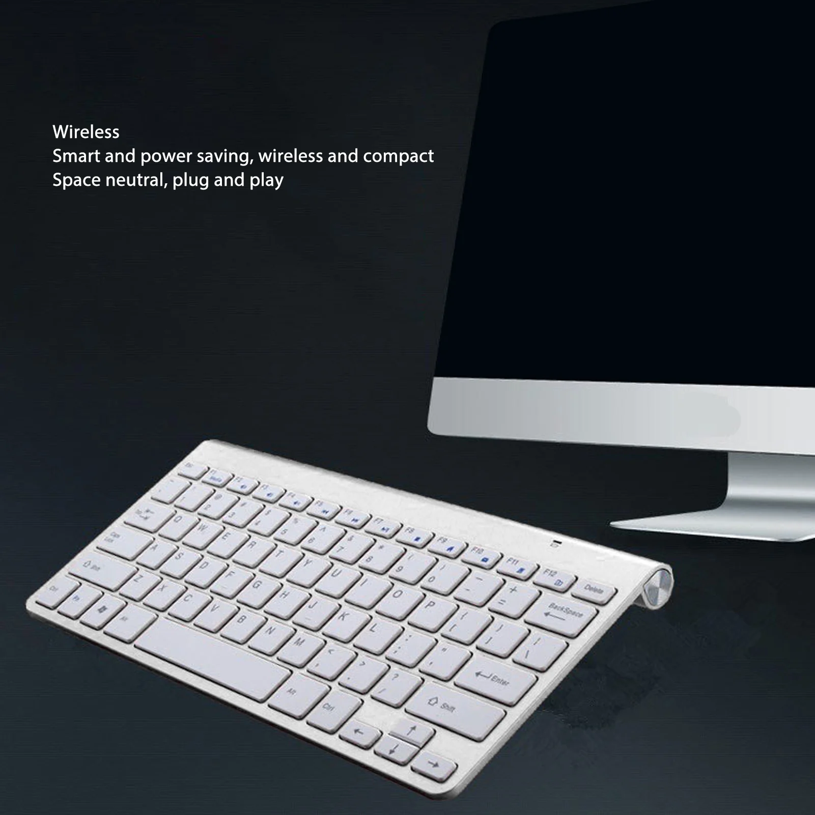 Wireless Keyboard Mouse Kit Slim Wireless Key Mouse Combo Portable Beautiful Power Saving Silent Button LED Indicator for Home thumbnail 6