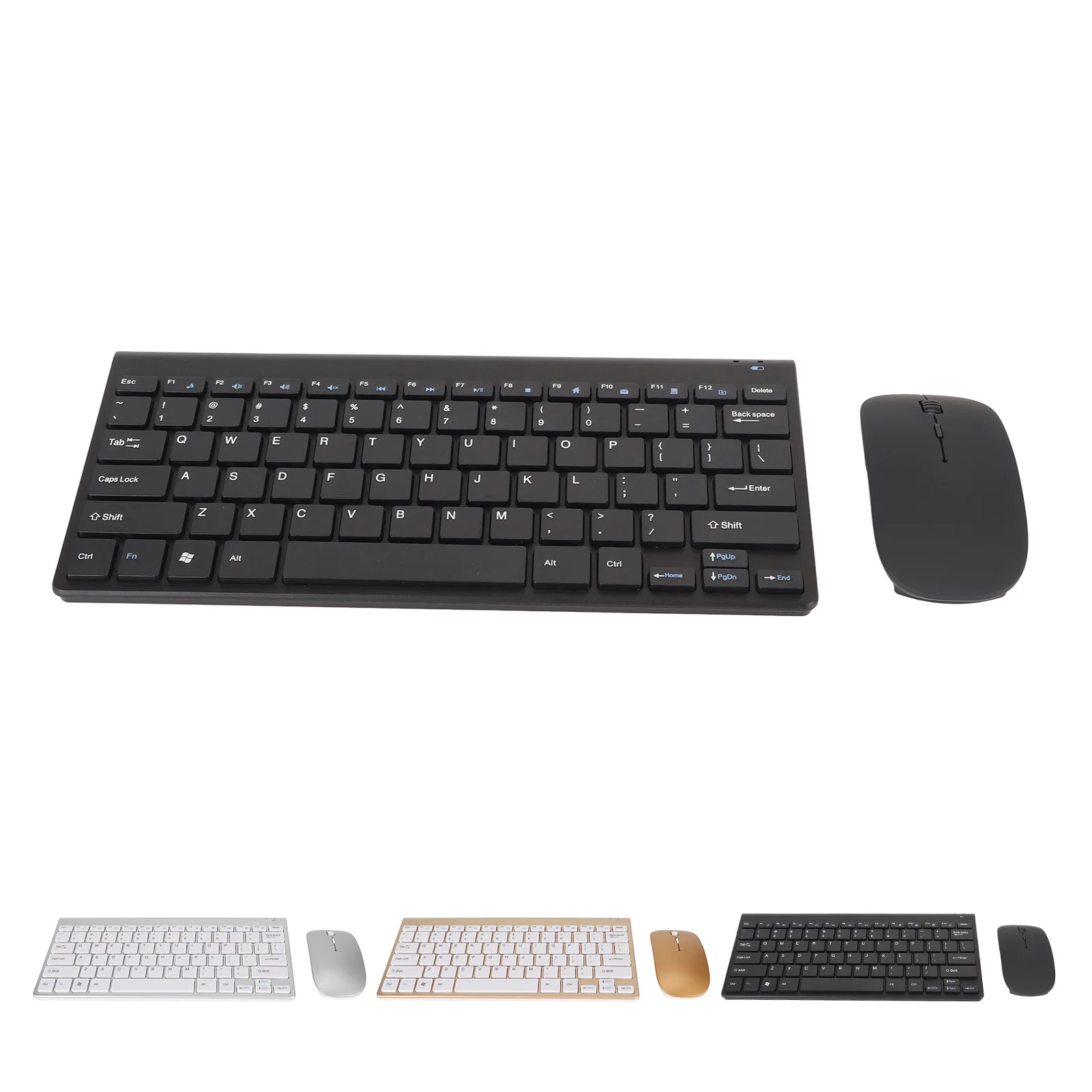 Wireless Keyboard Mouse Kit Slim Wireless Key Mouse Combo Portable Beautiful Power Saving Silent Button LED Indicator for Home thumbnail 5