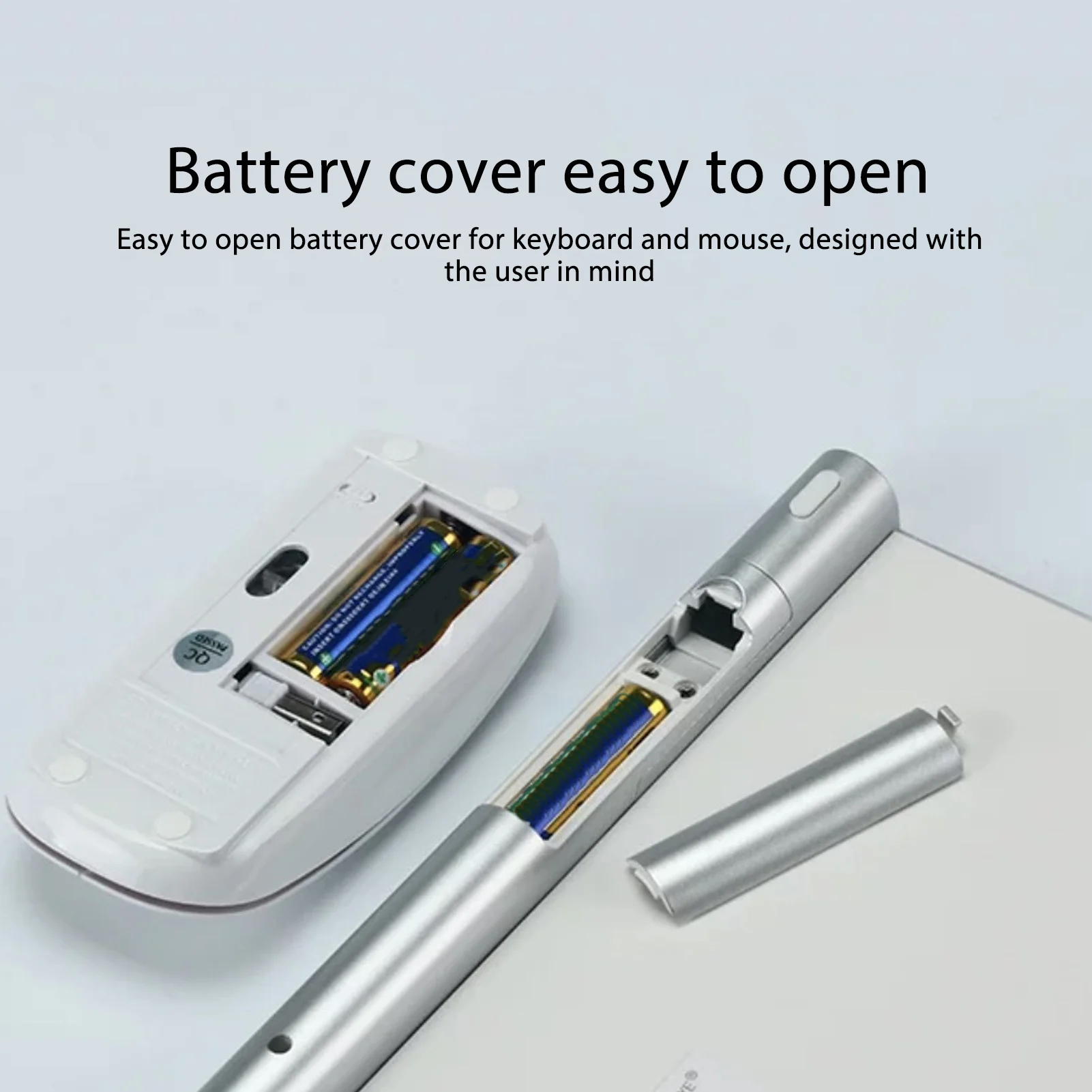 Wireless Keyboard Mouse Kit Slim Wireless Key Mouse Combo Portable Beautiful Power Saving Silent Button LED Indicator for Home thumbnail 4
