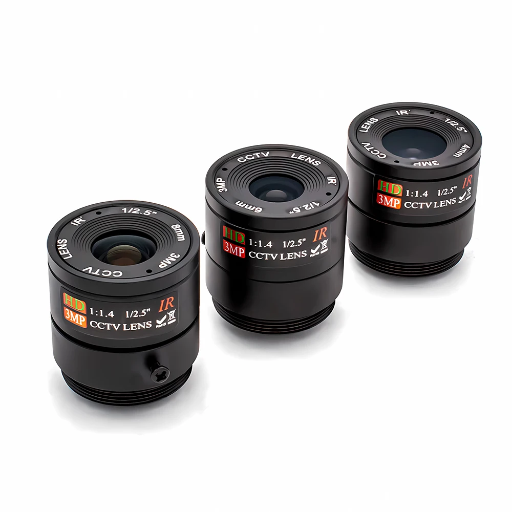 WGWK High Quality Industrial 4mm/6mm/8mm Fixed Focus Lens 1/2.5"  CS Mount IR Filter CCTV Lens for Surveillance Security Camera thumbnail 6