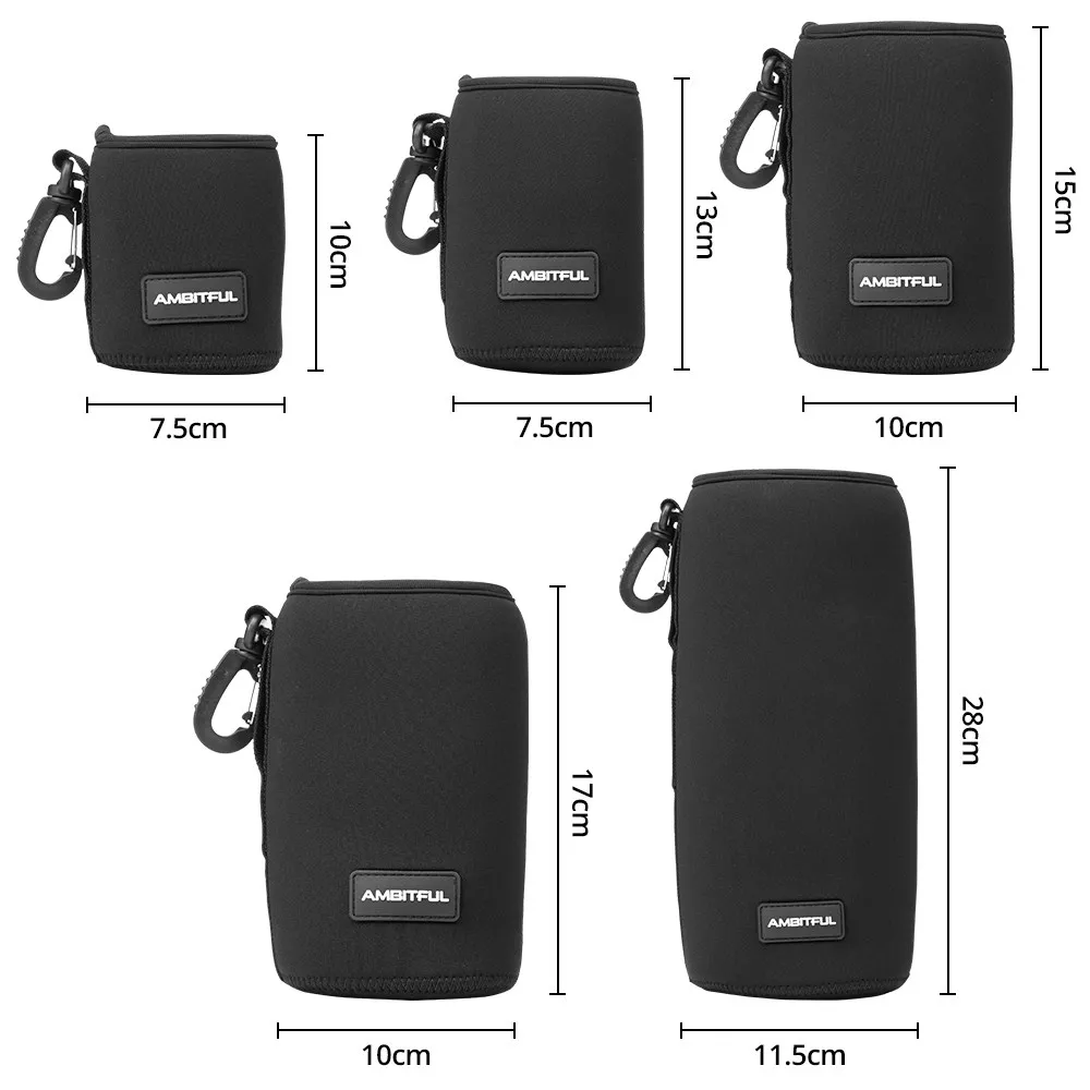 NEW AMBITFUL Camera Lens Bag Drawstring Bag with S M L XL Size for Canon Sony Nikon DSLR Camera Lens Barrel Case with Hook thumbnail 2