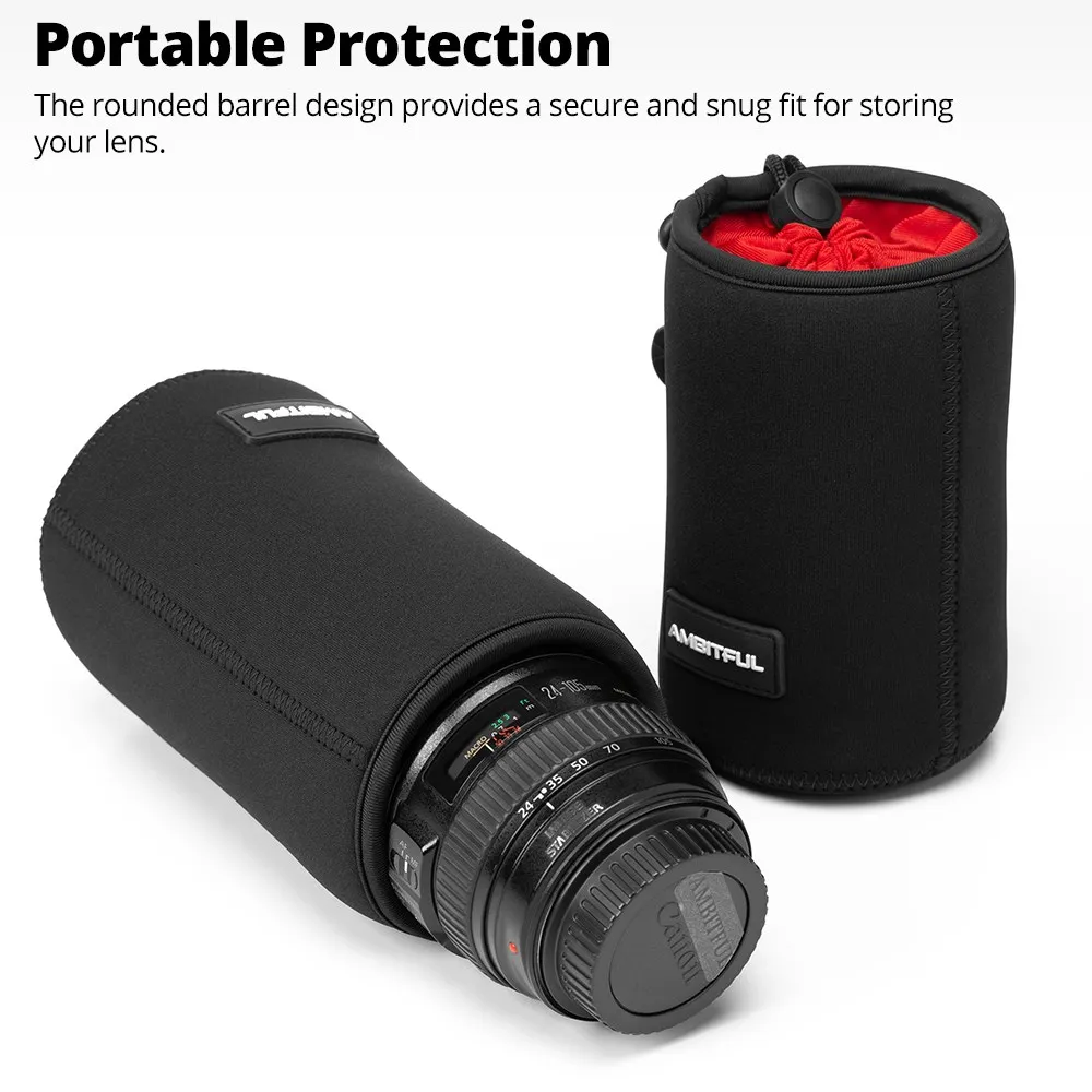 NEW AMBITFUL Camera Lens Bag Drawstring Bag with S M L XL Size for Canon Sony Nikon DSLR Camera Lens Barrel Case with Hook thumbnail 3