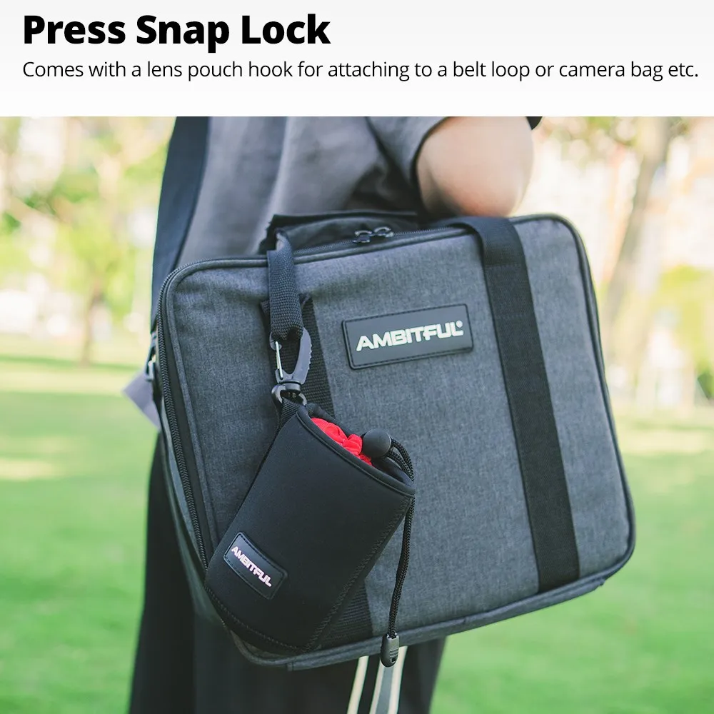 NEW AMBITFUL Camera Lens Bag Drawstring Bag with S M L XL Size for Canon Sony Nikon DSLR Camera Lens Barrel Case with Hook thumbnail 4