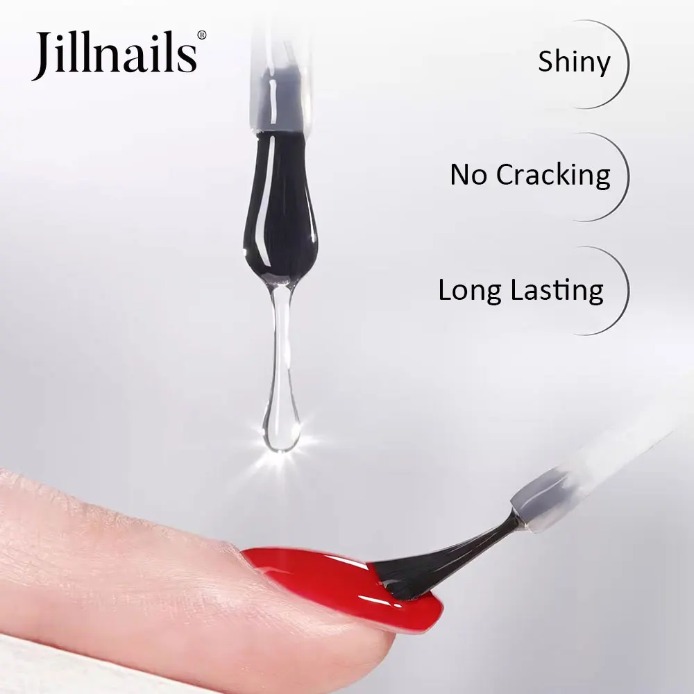Jillnails No Wipe Top Coat UV Nail Gel  Polish Non Sticky Topcoat 10ml thumbnail 3