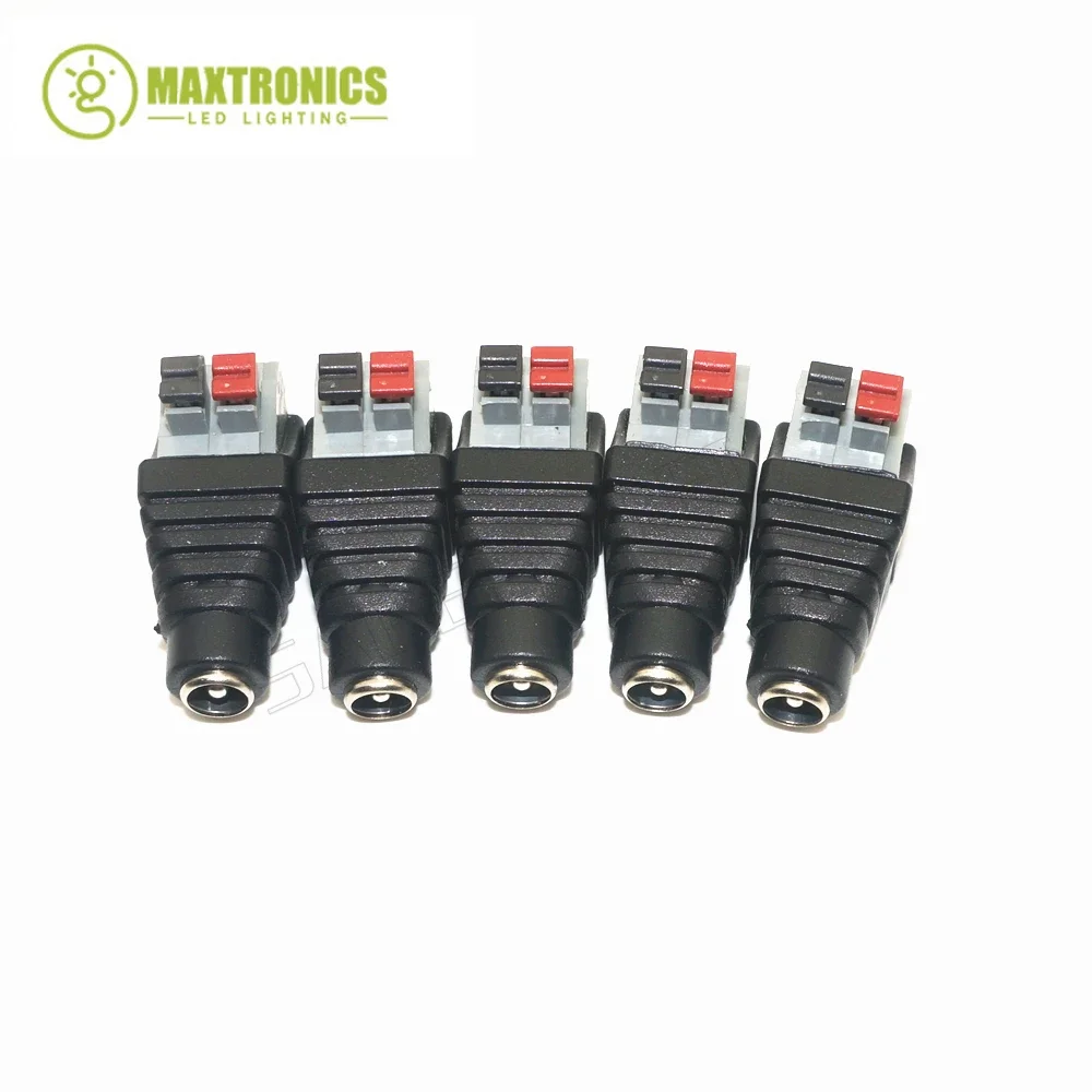 5/10Pairs Female Male DC Power Jack Connector No Screws Plug Adapter 5.5x2.1mm For 5050 3528 Single Color LED Strip CCTV Camera thumbnail 6