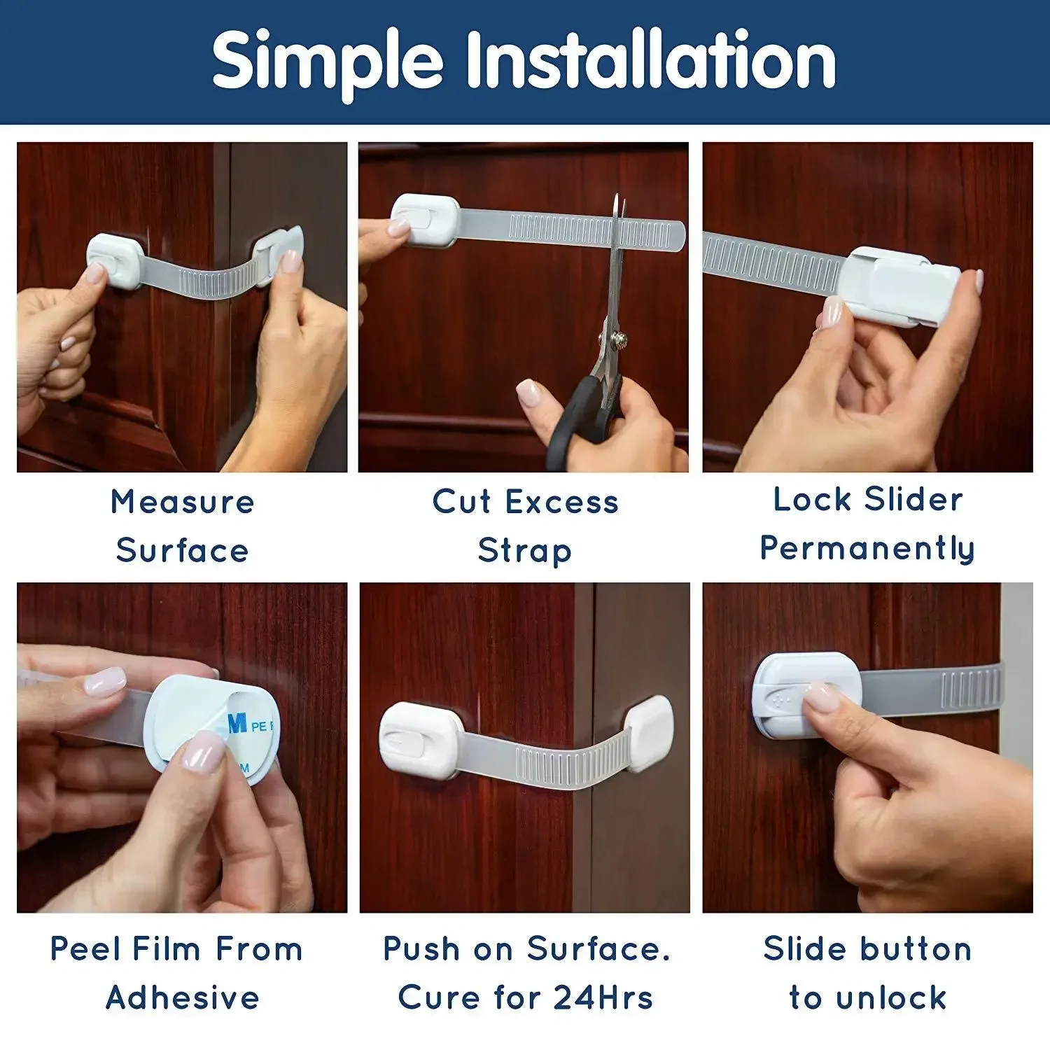 Multi-functional Safety Locks for Cabinets/Drawers/Doors -  Drawer Lock  Baby Child Safety Lock  Window Lock Children thumbnail 3