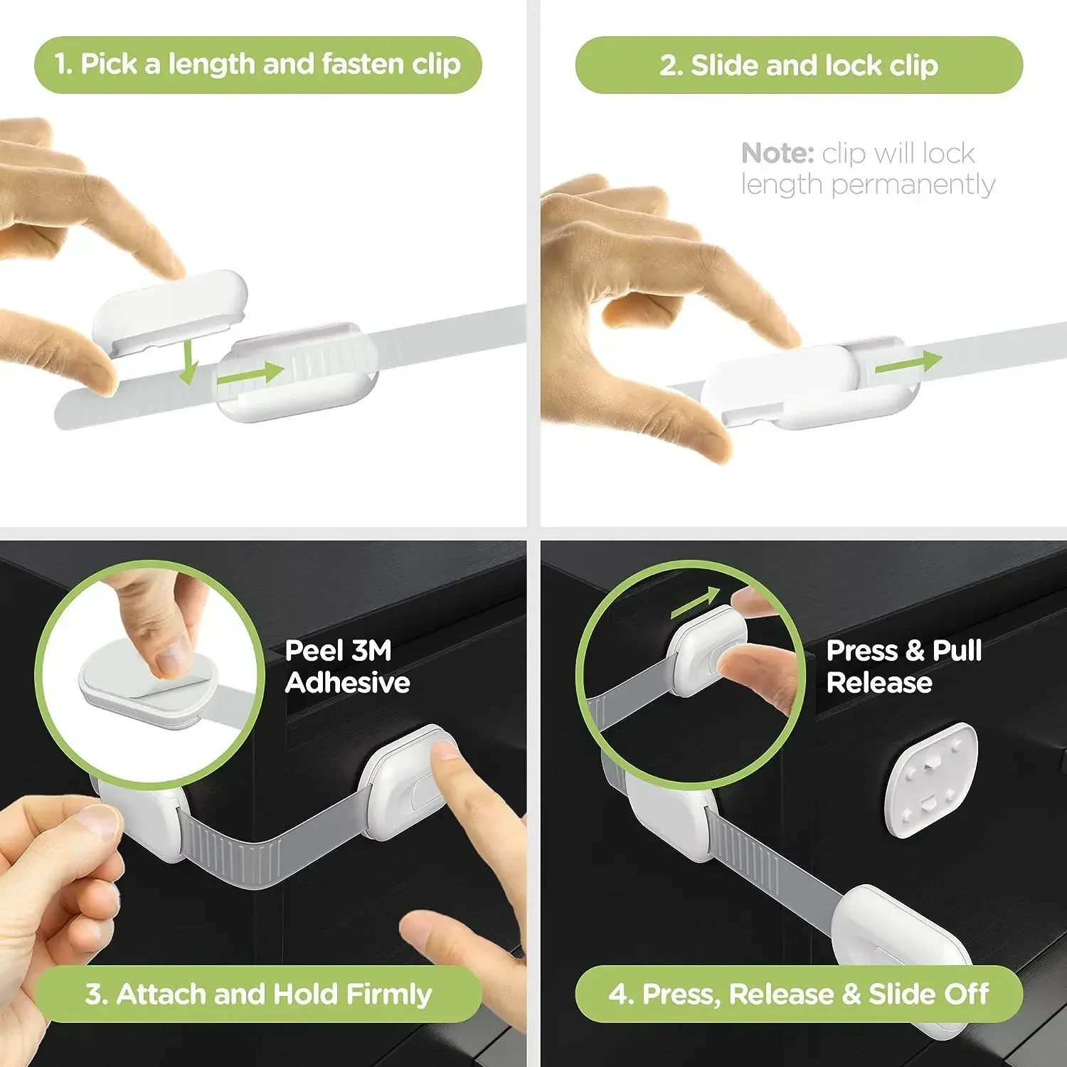 Multi-functional Safety Locks for Cabinets/Drawers/Doors -  Drawer Lock  Baby Child Safety Lock  Window Lock Children thumbnail 2