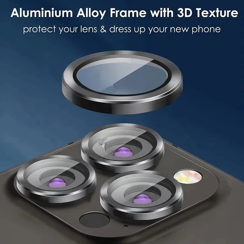 3-2PCS Camera Lens Protector For iPhone 17 Pro Max 17Pro 17Air Metal Ring Protector Glass For iPhone 14 15 16 ProMax Camera Lens thumbnail 2