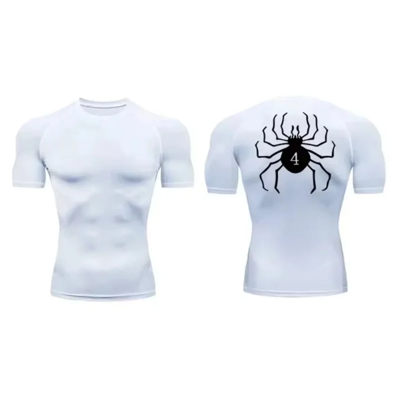 Anime Hunter x Hunter GYM Compression Tshirts Running Fitness Tight Sportswear Short Sleeve Summer Breathable Sport Spider Top thumbnail 2