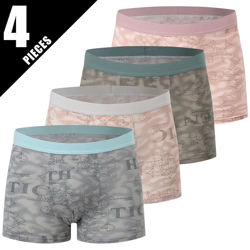 4/5 Piece MEN'S FASHION Printed Underwear Breathable Crotch Boxers for Teenagers Comfortable plus Size Underwear up to 6XL. thumbnail 3