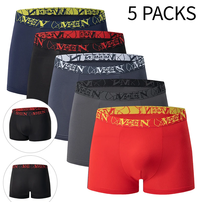4/5 Piece MEN'S FASHION Printed Underwear Breathable Crotch Boxers for Teenagers Comfortable plus Size Underwear up to 6XL. thumbnail 5