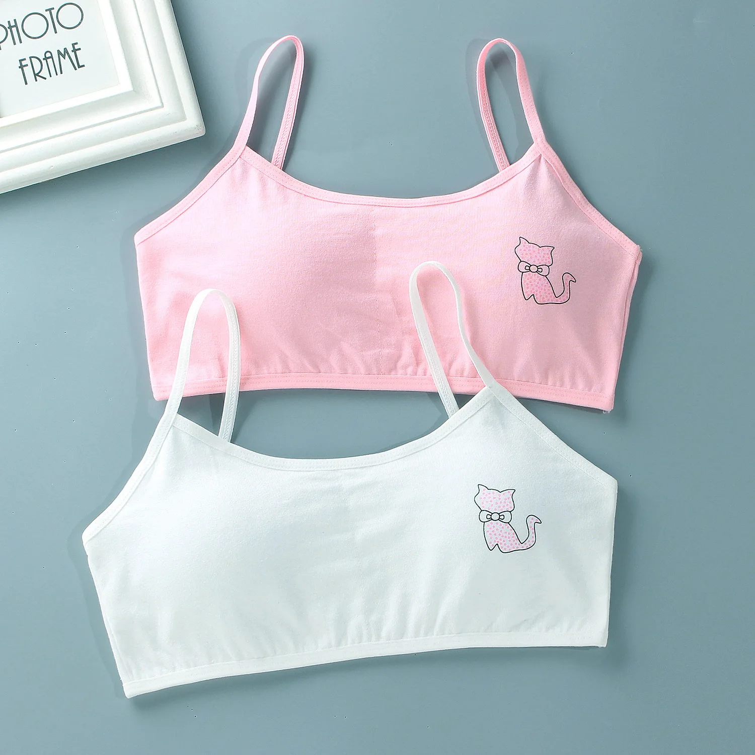5PCS/Lot Teeange Girls Small Training Bras Purbery School Girl Sports Bra Children Detachable Chest Pad Underwear Kids Tube Tops thumbnail 2