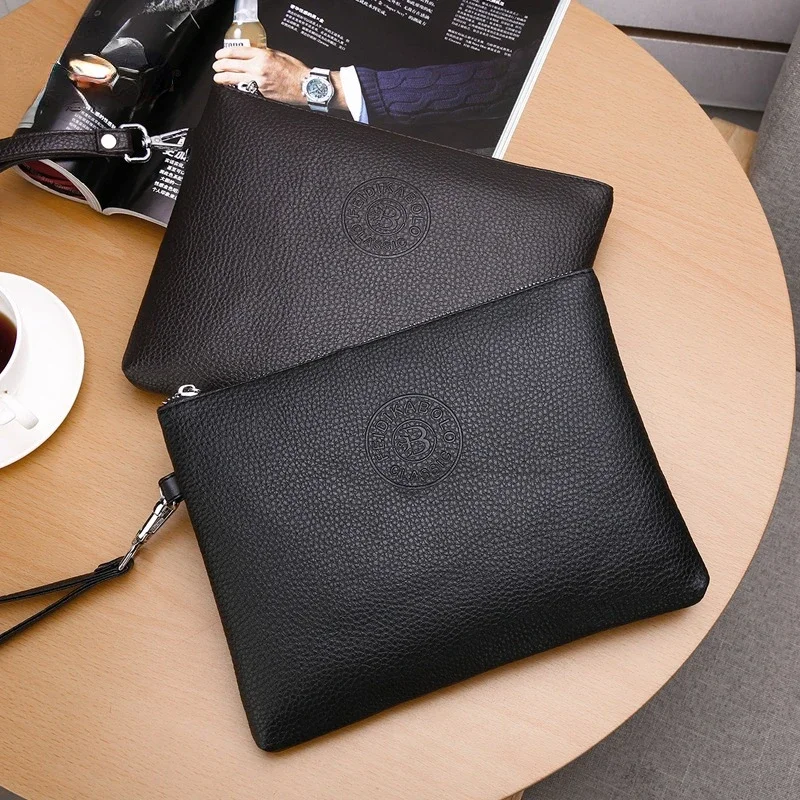 Men's new casual men's clutch bag PU soft leather men's bag mobile phone bag large capacity wallet thumbnail 5