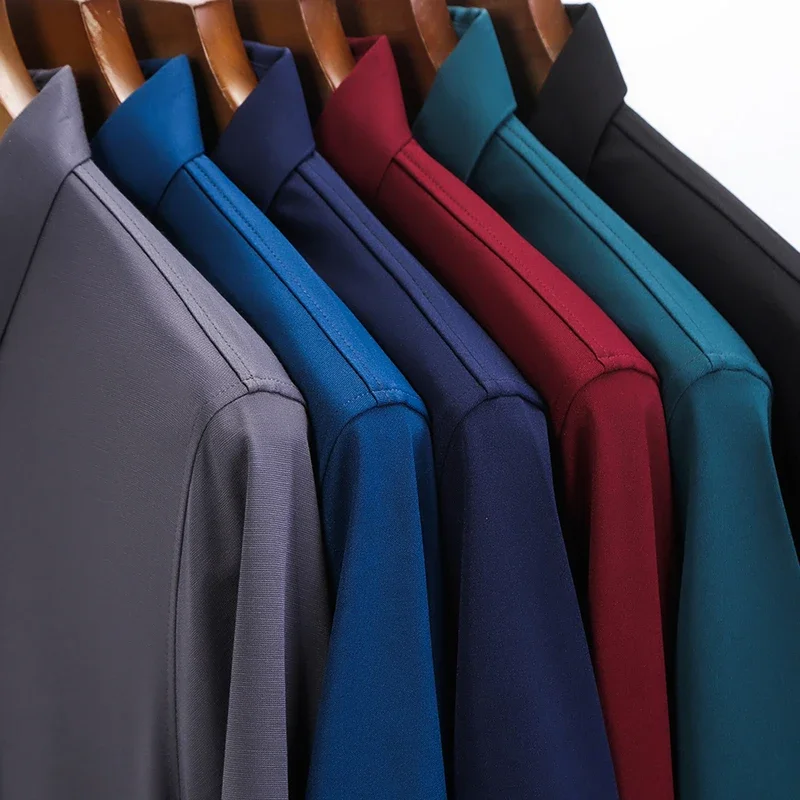 2024 Men's New Solid Color Business Casual POLO Shirt Summer Fashion Casual Short Sleeve Comfortable and Breathable Top thumbnail 6