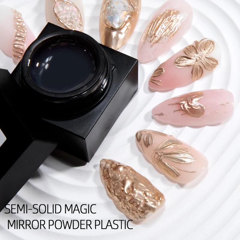 Modelling Gel Nail Polish Semi-solid Magic Mirror Powder Model Gel 3D Tranparent Nail Glue Soak Off UV LED Nail Art Decoration thumbnail 3