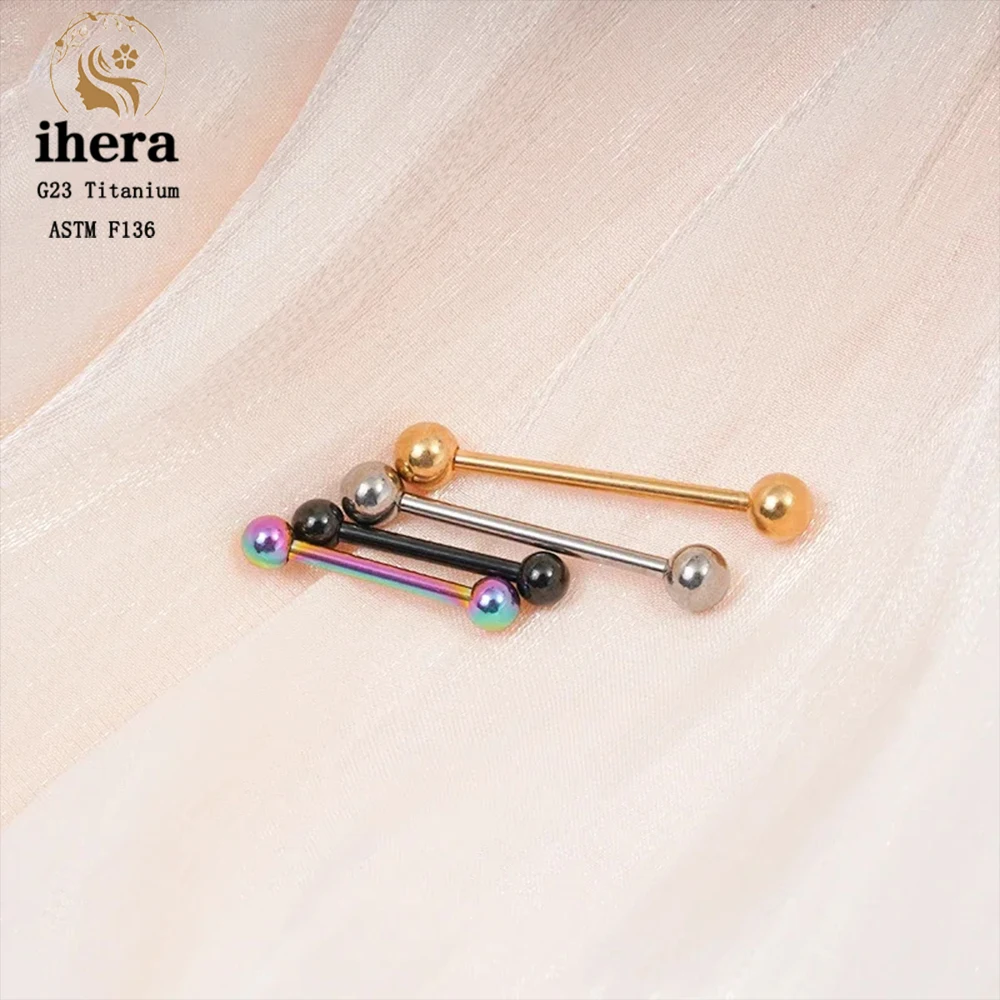 5/10PCS G23 Titanium Piercing Long Industrial Barbell Ring Tongue Nipple Bar 14G 16G Internal Thread Ear Cartilage Body Jewelry thumbnail 3