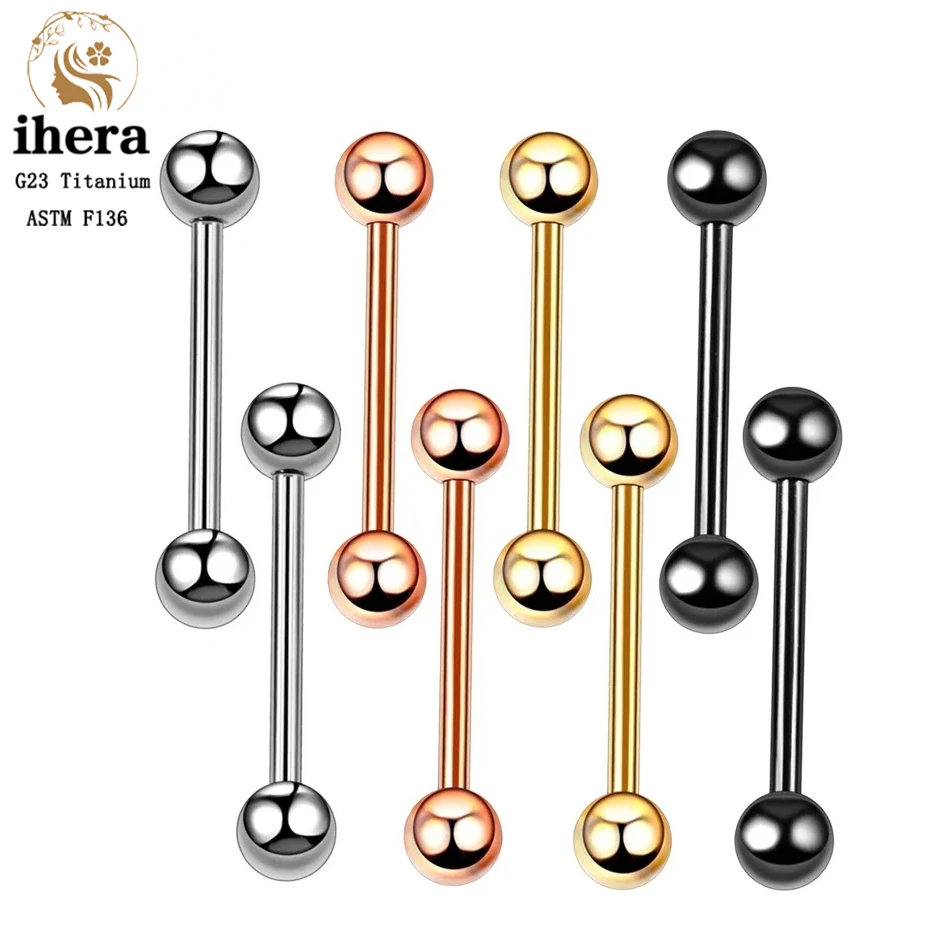 5/10PCS G23 Titanium Piercing Long Industrial Barbell Ring Tongue Nipple Bar 14G 16G Internal Thread Ear Cartilage Body Jewelry thumbnail 5