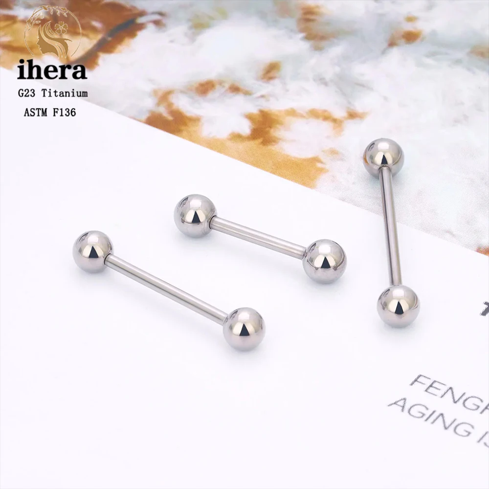 5/10PCS G23 Titanium Piercing Long Industrial Barbell Ring Tongue Nipple Bar 14G 16G Internal Thread Ear Cartilage Body Jewelry thumbnail 2