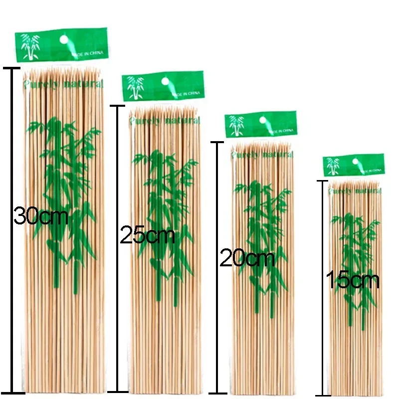 270/90PCS Disposable Food Sticks Bamboo Skewer Stick Wood Long Thick Rattan Sticks for Party Buffet Food Fruit Barbecue Tools thumbnail 6