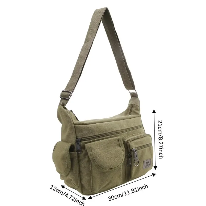 Men Casual Sling Bag Messenger Crossbody Shoulder Unisex Travel Outdoor Vintage Bags thumbnail 4