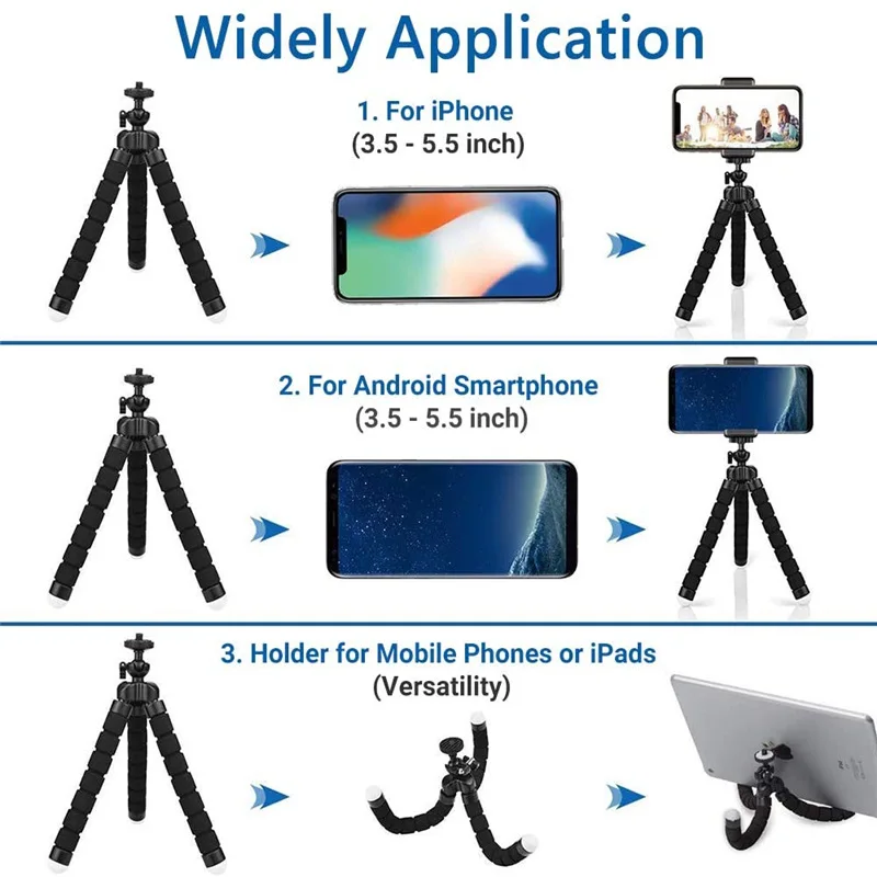 Mini Universal Photography Octopus Tripod Monopod Phone Mini Camera Phone Webcam Holder Clip Smartphone Monopod Tripe Stand thumbnail 3
