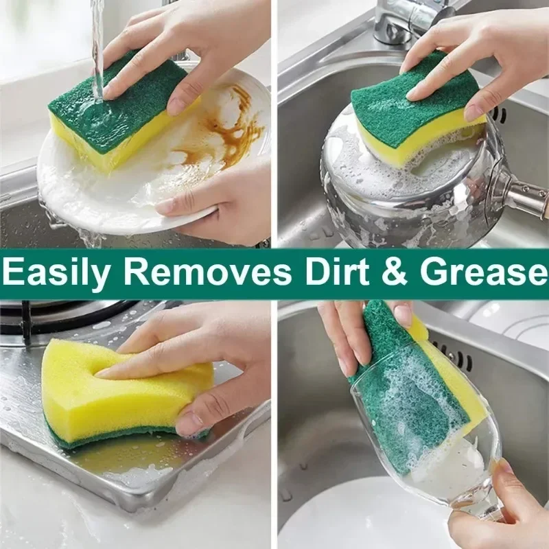 Highly Absorbent Cleaning Sponges Dish washing Magic Clean Pot Rust Stain Sponge Brush Kitchen Grease Cleaner Household Tools thumbnail 6