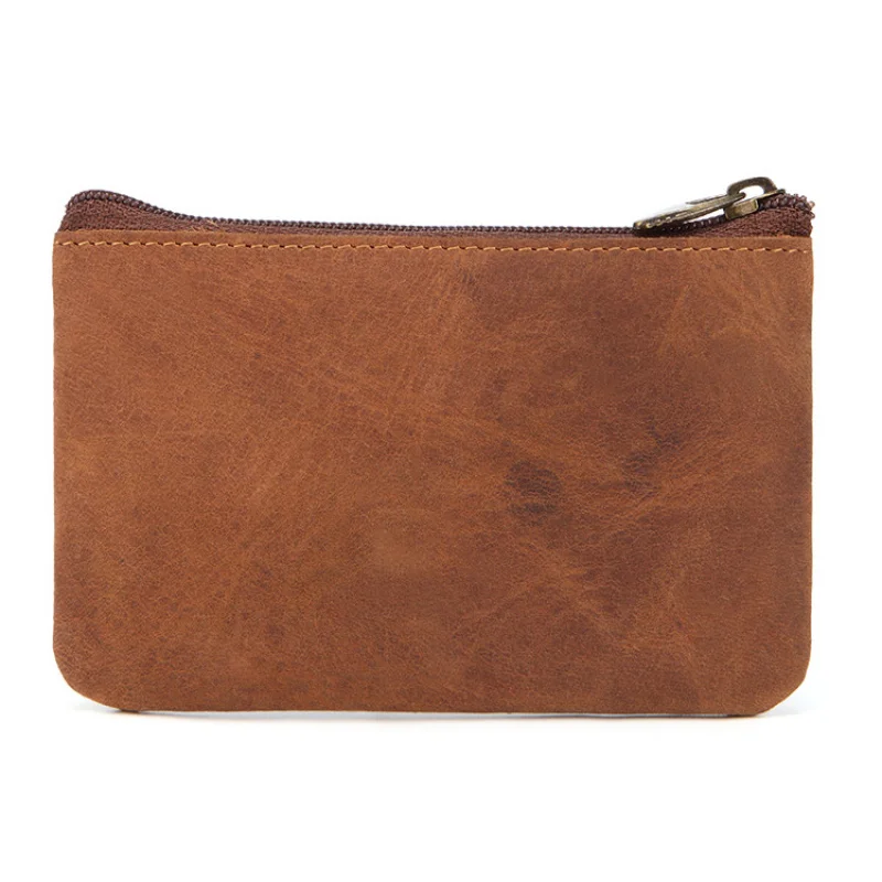 New Cow Leather Men's And Women's Change Vintage Coin Bag Headphone Purse Storage Mini Bag For Man And Woman thumbnail 4