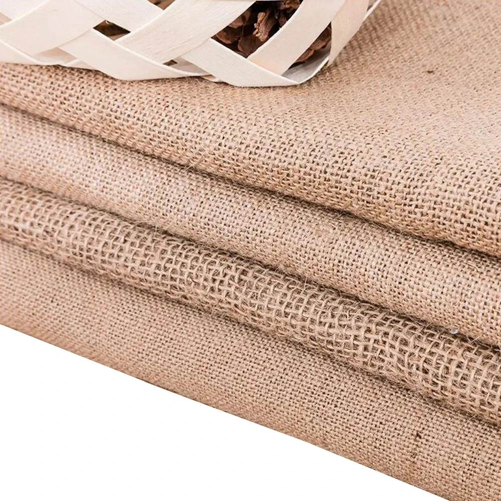 160*50cm Natural Burlap Fabric For DIY Curtain Wall Coverings Xmas Background Decoration Mesh Jute Textile Cloth Sewing Material thumbnail 5