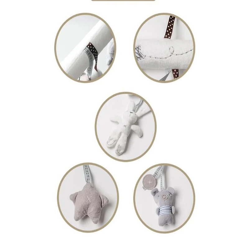 2025 New Hanging Bed Rabbit Baby Hand Bell Safety Seat Plush Toy Multifunctional Plush Toy Stroller Mobile Gifts thumbnail 5