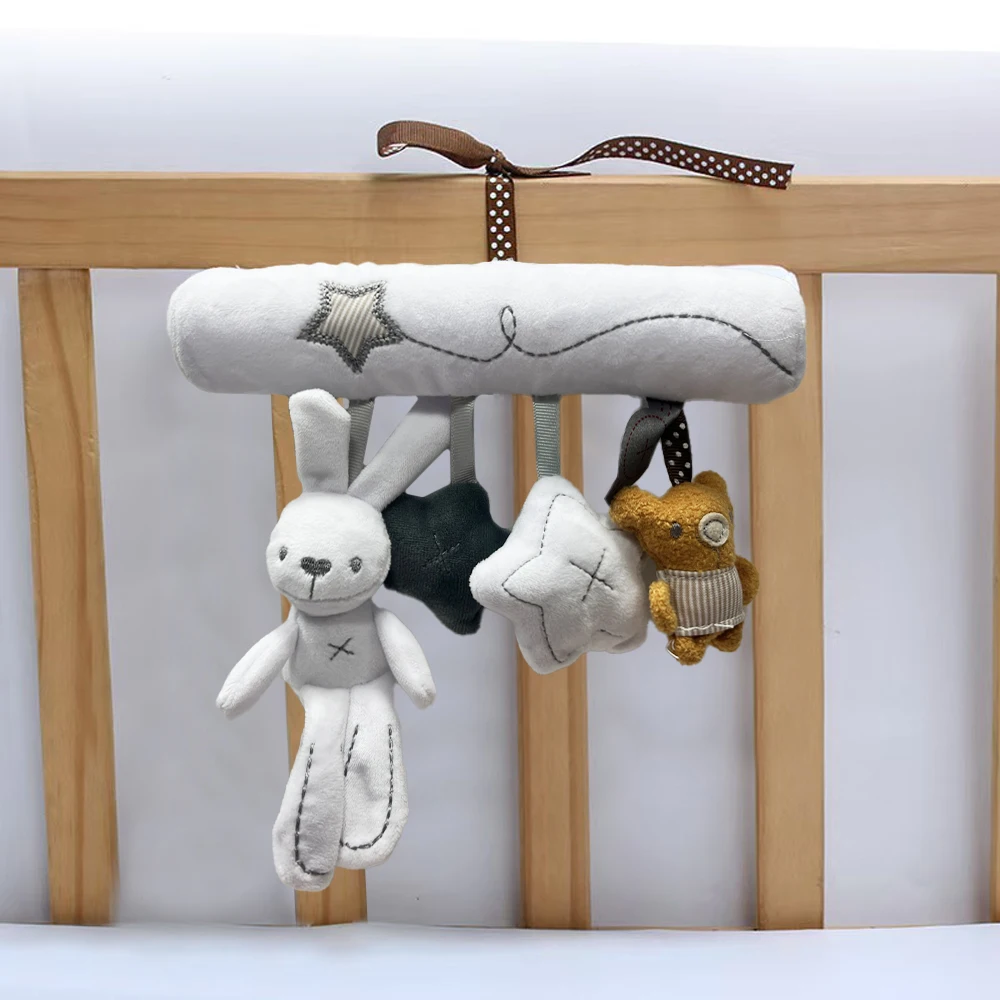 2025 New Hanging Bed Rabbit Baby Hand Bell Safety Seat Plush Toy Multifunctional Plush Toy Stroller Mobile Gifts thumbnail 2